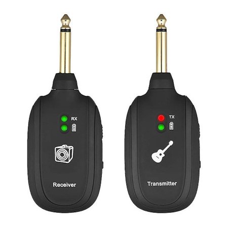 Guitar trådløst system med genopladelig 2,4 GHz digital 4-kanals guitarsender og modtager til elguitar, bas, violin, 300ft transmission