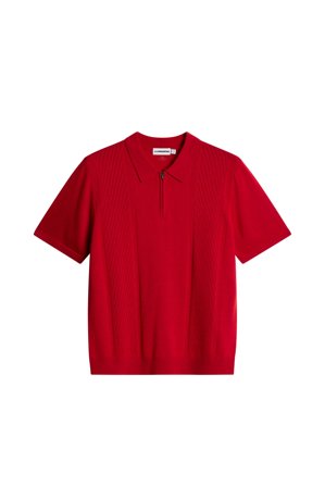 J.Lindeberg - Remy Structure Zip Knit Polo - Red - - L