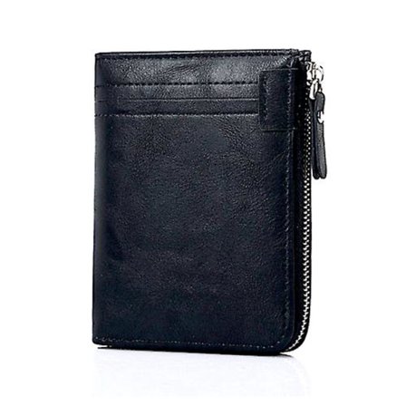 Miesten RFID-suojattu nahkainen lompakko, taittuva, ID-korttipaikka, luottokorttipidike, vetoketjullinen lompakko