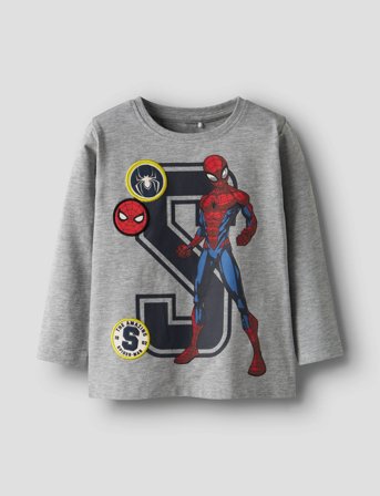 name it Nmmdeep Spider Ls Nreg Top Box Noos Mar - Grey - 104