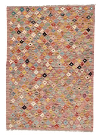 127X179 Tapis Kilim Afghan Old Style D'orient Marron/Orange (Laine, Afghanistan) Carpetvista