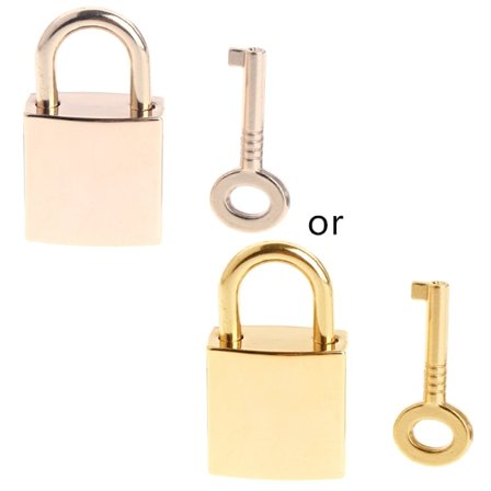 Vintage Litet Fyrkantigt Lås Med Nyckel Mini Hänglås Metall för Önskelås för Väska Resväska Bagage Dagbok Bok Smyckeskrin