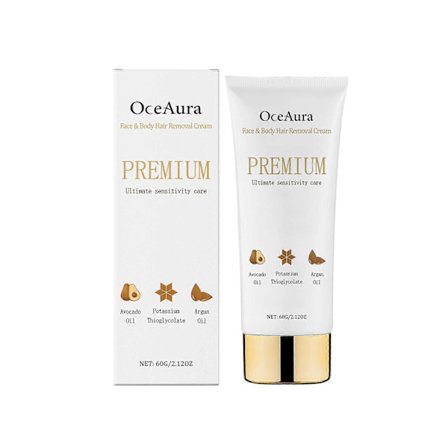 OceAura kasvojen ja vartalon karvanpoisto, hellävarainen puhdistus, sileä vartalon iho, virkistävä ja ärsyttämätön karvanpoisto