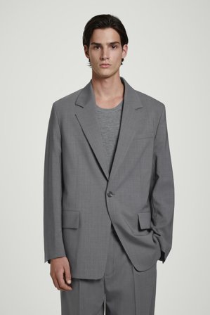 COS Homme Blazer Fluide En Laine Légère in Gris