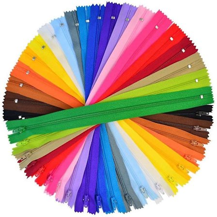 100 stycken nylon spiralblixtlås, 12 tum färgglada blixtlås för skräddarsydda sömnadsarbeten (20 olika färger)