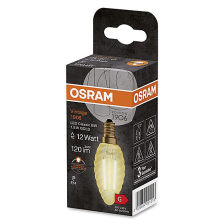 OSRAM LED Classic BW 12 gold 1,5W 2400K E14