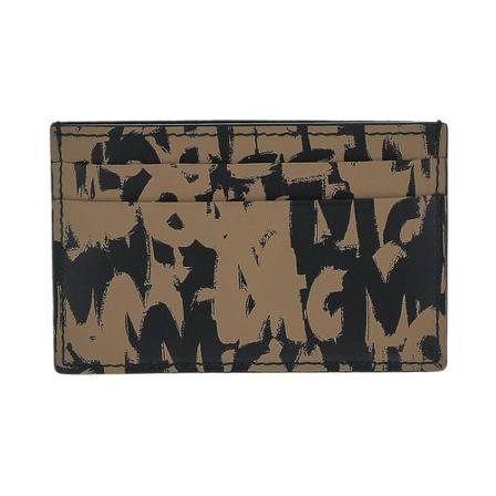 Alexander McQueen, Graffiti Card Case Beżowy, Mężczyzna, Rozmiar: ONE Size