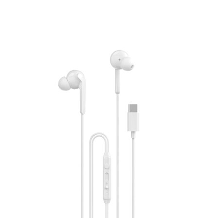 Dudao In-Ear Hörlurar USB-C 1.2m X3C Plus - Vit