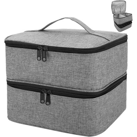 Nagellack Organizer Väska, Nagellacksförvaring Rymmer 30 Flaskor (0,5 fl oz) Nagellampa Nagellack Grå