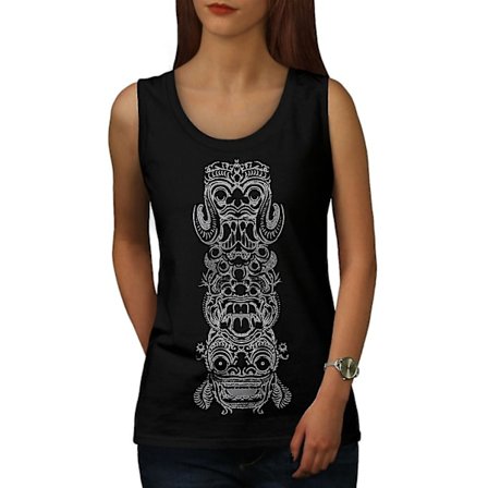 Spiritual Totem Fashion Dam Blacktank Top | Wellcoda