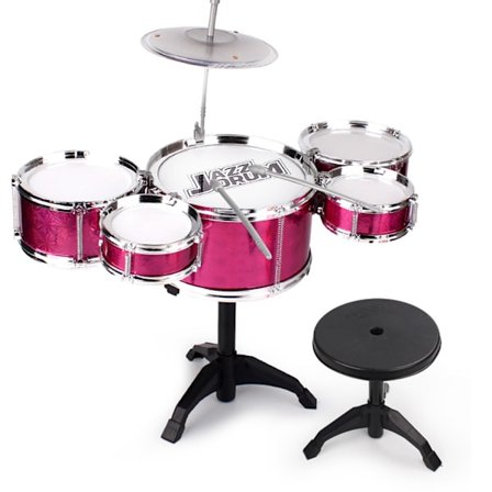 Pienille lapsille tarkoitettu kestävä ja iskunkestävä rumpusetti Irrotettava rumpuinstrumentti Red Oversized Drum Set