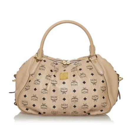 MCM Pre-owned, Pre-owned Leather handbags Beige, Dames, Maat:ONE Size