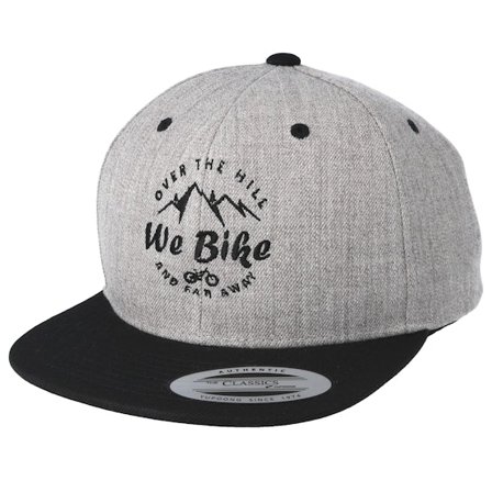 Bike Souls - Grijs snapback Cap - Over The Hills And Far Away Heather Grey Black Snapback @ Hatstore