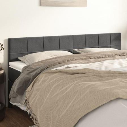 Vidaxl Huvudgavlar 2 St Mörkgrå 90x5x78/88 Cm Sammet Grå