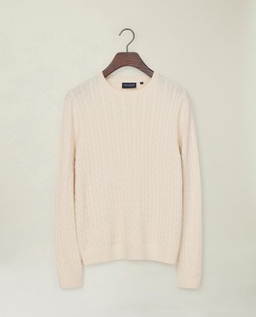 Lexington Cable knitted sweater merino wool blend