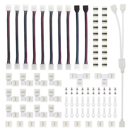 5050 4-stifts RGB LED Strip Light Set Tejpkontakt Plugg Strömdelare Kabel 4-stifts Nål Hona Kontakt Tråd