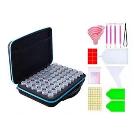 Förvaringsväska för tillbehör till diamantmålning (blå) - Pärlförvaring + tillbehör till diamantmålning