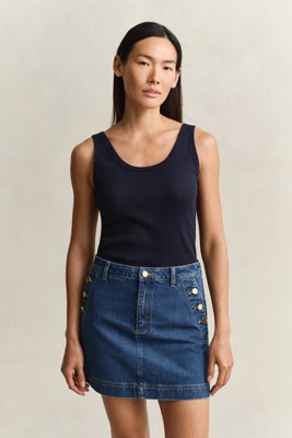 GANT - Ribbestrikket singlet til dame evening blue
