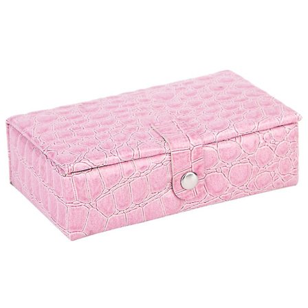 1 stk Lær Smykke Oppbevaringsdisplayboks Organizer For Ringer Halskjede Øredobber Rosa