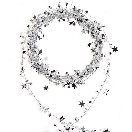 25 fot stjerneformet glittertråd-girlander til julepynt