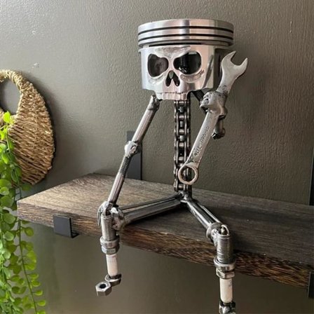 Kolv Skalle Ansikte Skulptur, snideri Kolv Skalle Ansikte Realistisk Skulptur, Man Huvud Staty Kontor Hem Bord Skrivbord Dekor Gåva Festival