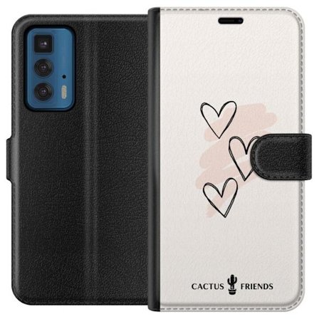 Kompatibelt Plånboksfodral till Motorola Motorola Edge 20 Pro Cactus and Friends - Soft Romance Sketch