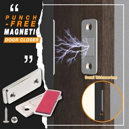 5 sett slagfrie magnetiske dørlukkere Magnet dørstopper Ultra tynne magneter for skap skuffer og skodder