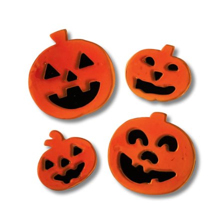 Window decoration of 4 pumpkin Halloween orange self-adhesive
