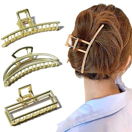 Store Metal Hårklemmer Store Guld Metal Stærke Hold Hårklemme