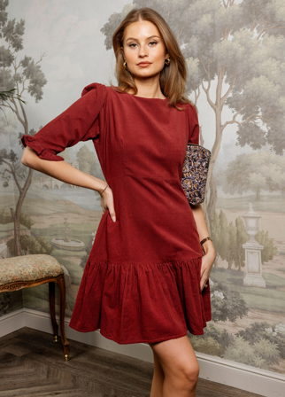 Rita Dress Ruby Corduroy Ruby / L