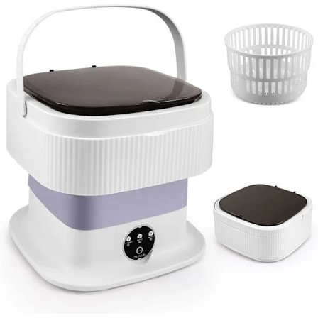 10L Mini Camping Vaskemaskine Sammenklappelig - Lille Med Centrifuge - Dybderens Undertøj, Baby Tøj