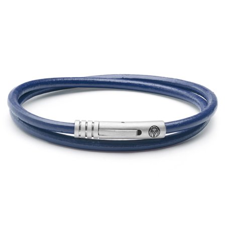 Collins | Bracciale a cordino di liquirizia blu navy per uomini - Bracciali in pelle