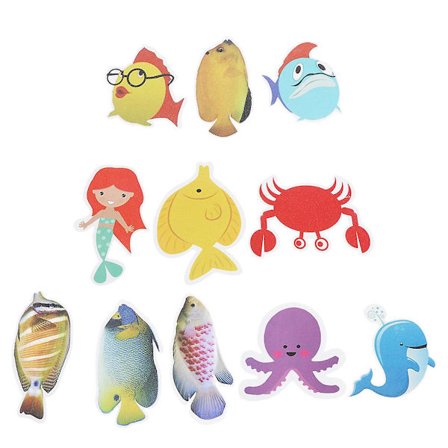 11 kpl Käytännöllisiä Kylpyhuoneen Liukueste Tarroja Pvc Vedenpitävä Tarra Kestävä Kylpyturvallisuus Lattiatarra (meri, Kalatyyli)