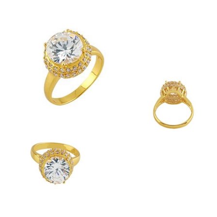 18K Guldfyllda Guld gulddoublé Filled CZ Ring