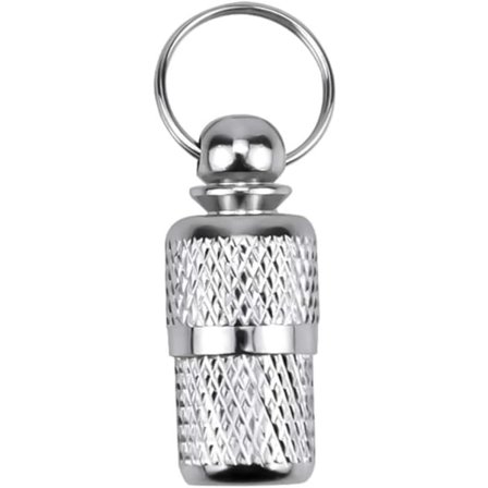 Hunde- og katte-ID-rør-mærkat i metal til halsbånd med navn, adresse og telefonnummer