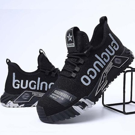 Arbejdssko Stål Tå Herre Sikkerhedssko Punkteringssikre Arbejdssko Støvler Mode Inde Sort