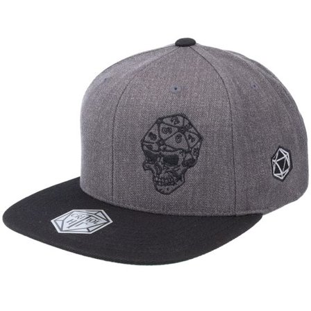 Critiql Hit - Grå snapback Keps - D20 Skull Dice Charcoal/Black Snapback @ Hatstore