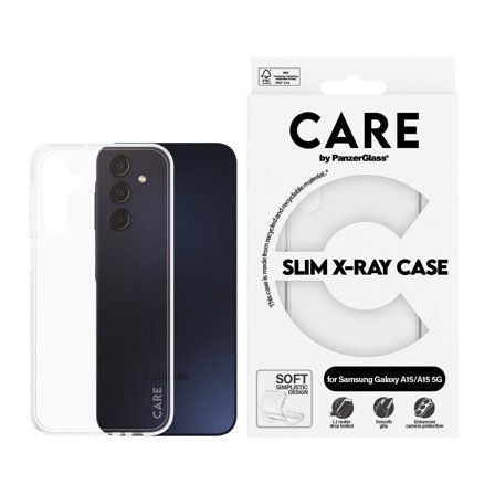 CARE by Panzer Fashionable Case Transparent X-Ray Soft Basic Samsung Galaxy A15 5G PanzerGlass - High quality tempered glass screen protector