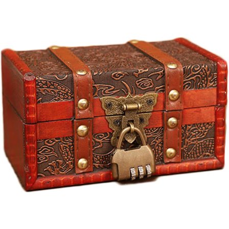 Piratskattkiste Vintage Treboks, Liten Treboks i Tre