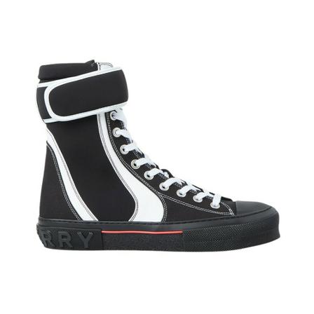 Burberry, Sub High Top Sneakers Zwart, Heren, Maat:45 EU