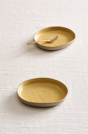 Jotex - Assiett 2-pack ø 16 Cm Senap/beige CARA - Köp Tallrikar hos Jotex