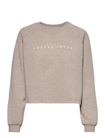 Top Ls Sweat Brushed Back Beige Hunkemöller