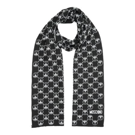 Moschino Double Question Mark Wool scarf svart, Dam, Dam, Storlek: ONE SIZE