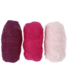 Kardierte Wolle 3-p Lila/rosa - Creativ Company
