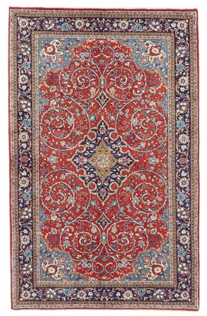 Hand Knotted Sarouk Rug 130X207 Wool Dark Red/Brown Small