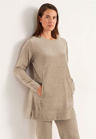 Cellbes of Sweden - Lång velourtunika - beige - för damer - 46/48