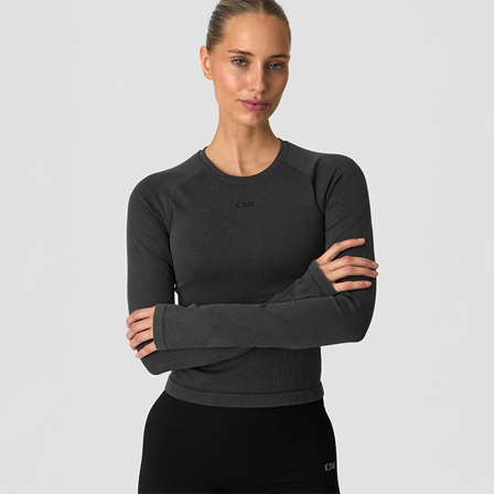 ICANIWILL Sculpt Sømløs Langermet Genser Svart