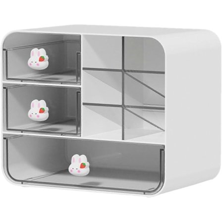 Skrivebordsorganisator med skuffer, 3-lags stabelbare opbevaringsskuffer, makeupopbevaring, skrivebordsorganisatorer og opbevaring, 