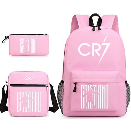Fashion Cr7 3st Sets Ryggsäck Mochila Nya Studenter Kapacitet Skolväskor Bokväska Resväska - high quality