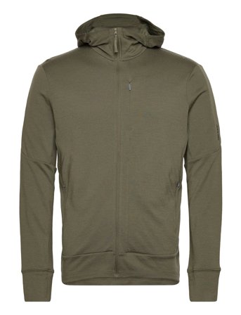 Icebreaker M Mer 260 Quantum Iv Ls Zip Hoodie - Khaki green - XL